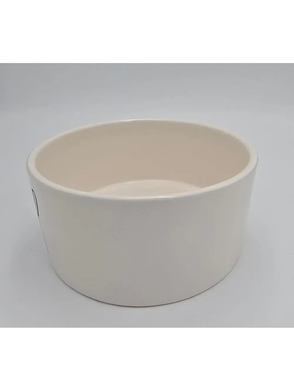 Rae Dunn SLURP Ceramic Dog Bowl White Black Farmhouse 24 oz Magenta